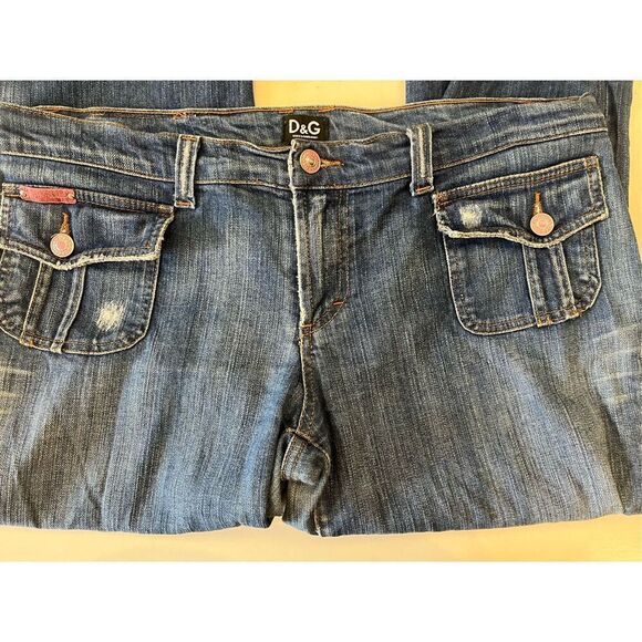 D&G Dolce & Gabbana Lite Distresses Straight Leg Pockets Front No Back Preloved - Picture 3 of 10